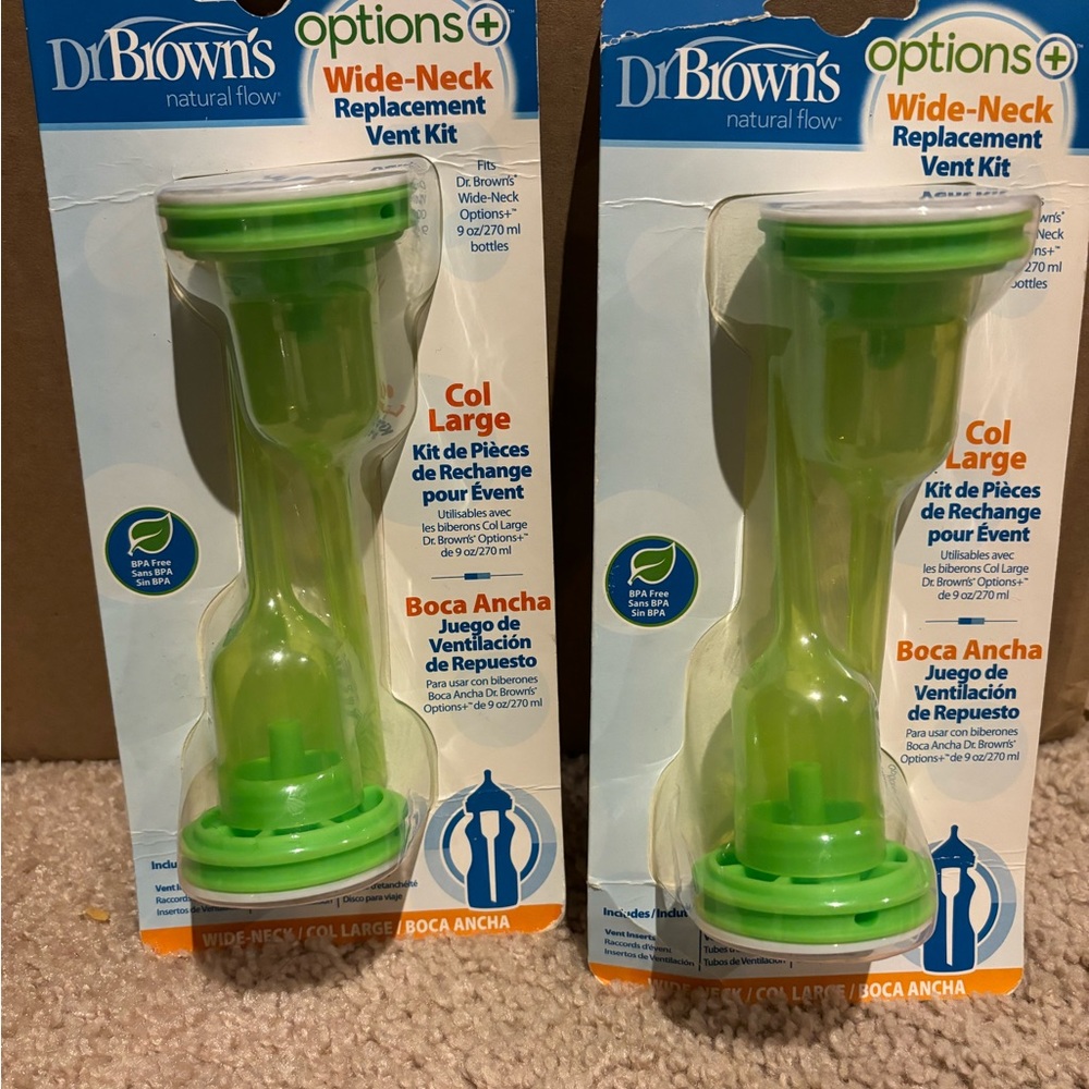Dr. Brown’s wide neck bottle vent. 2 per pack, 2 packs total. Never used
